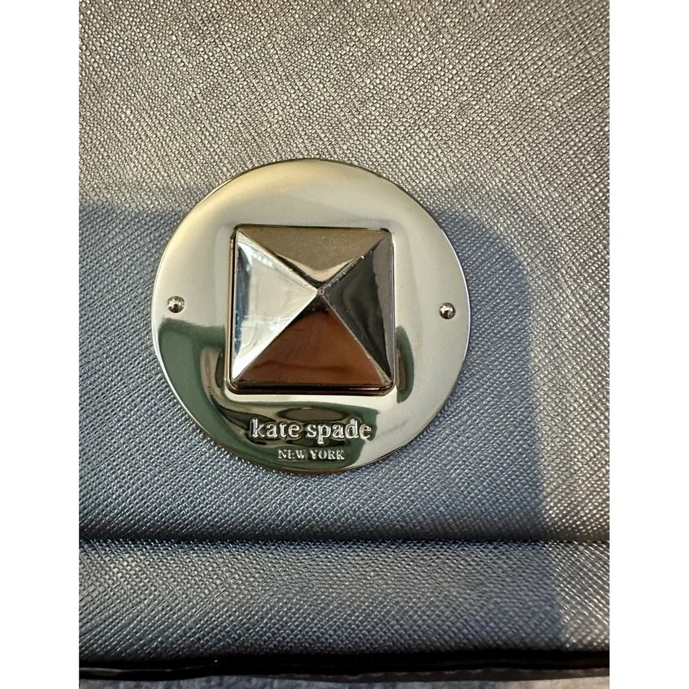 Kate Spade New York Crossbody Bag‎ Silver Metallic Pyramid Lock